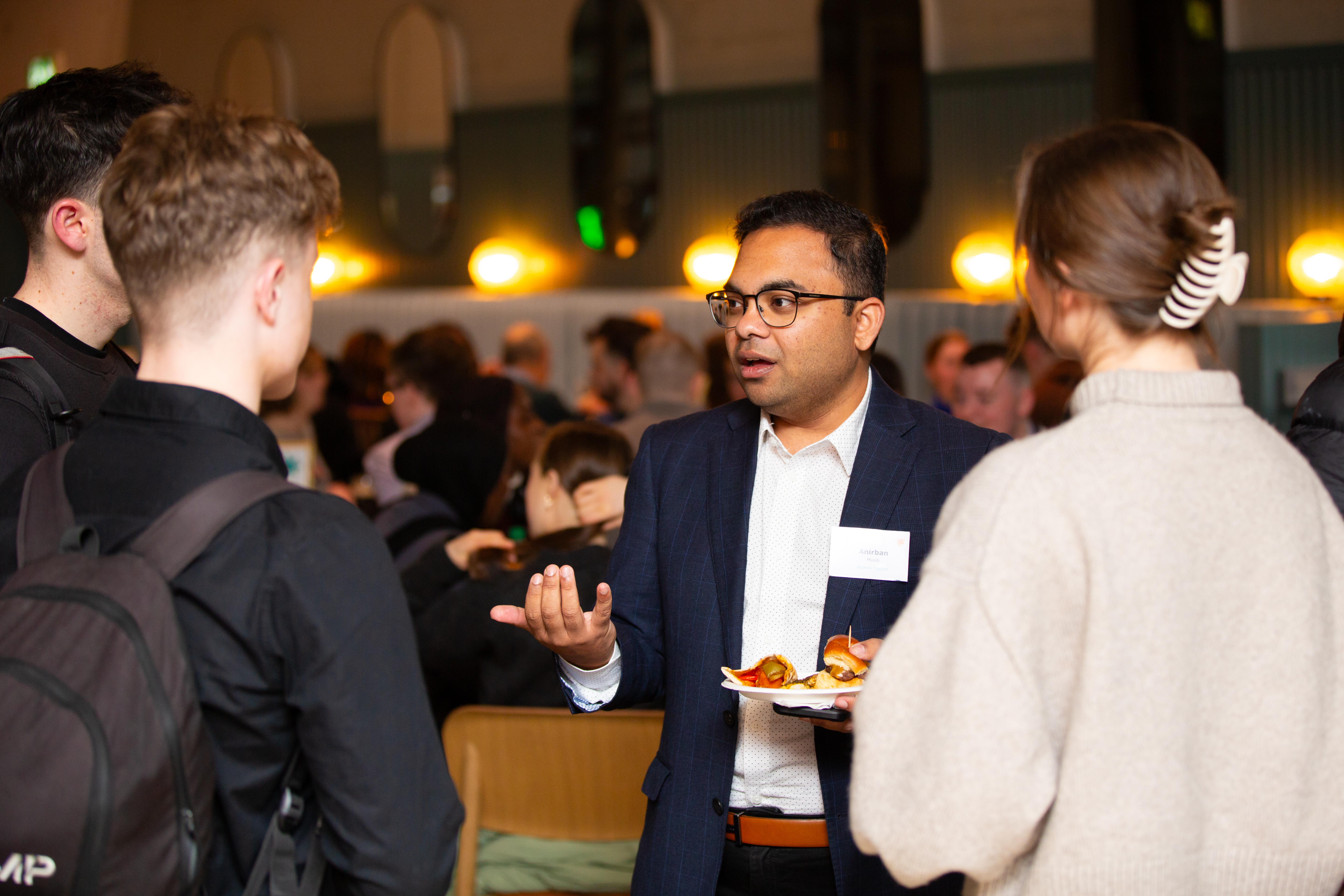mentor talking with students